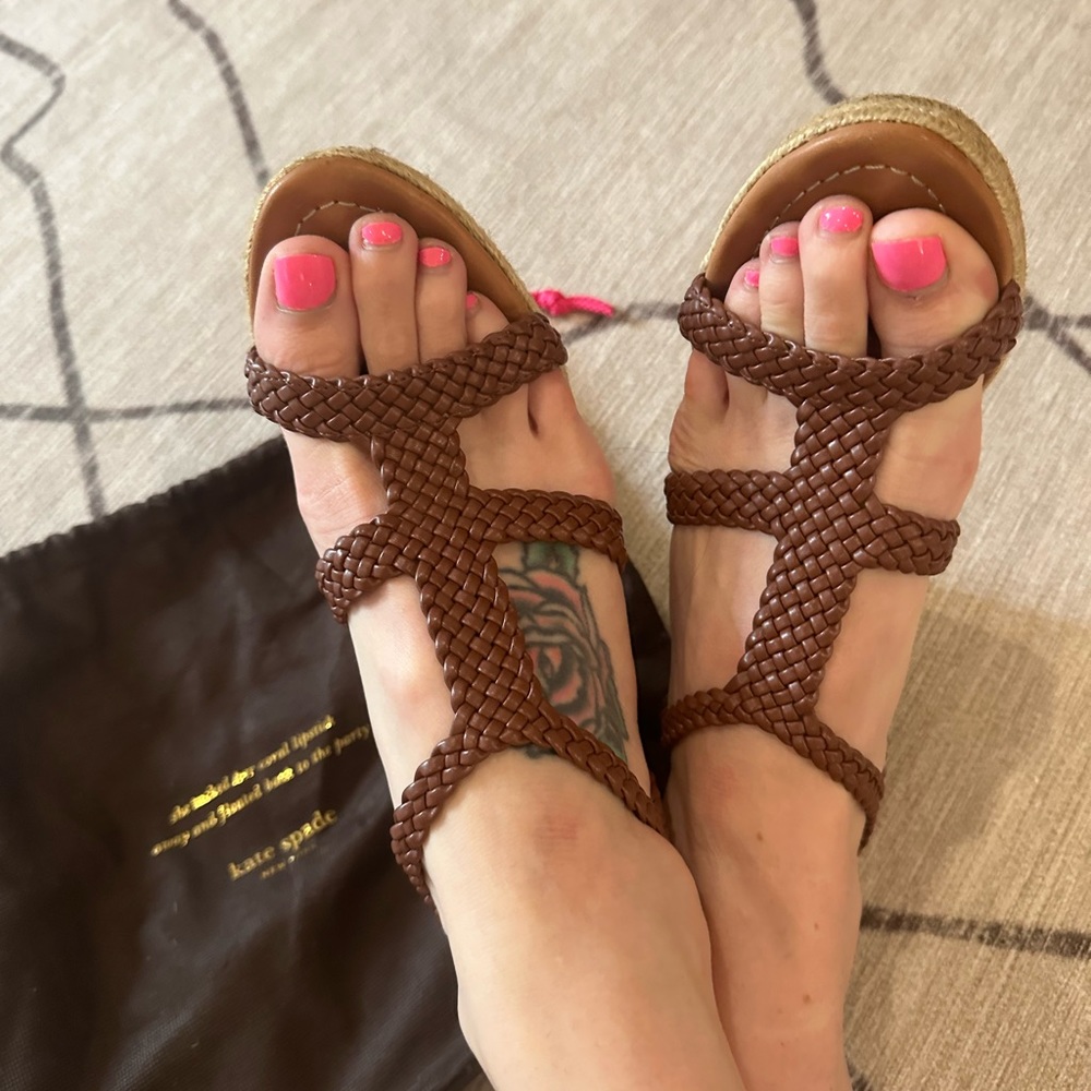 Kate Spade Braided Fay Espadrielle Heels and dust bag 9.5